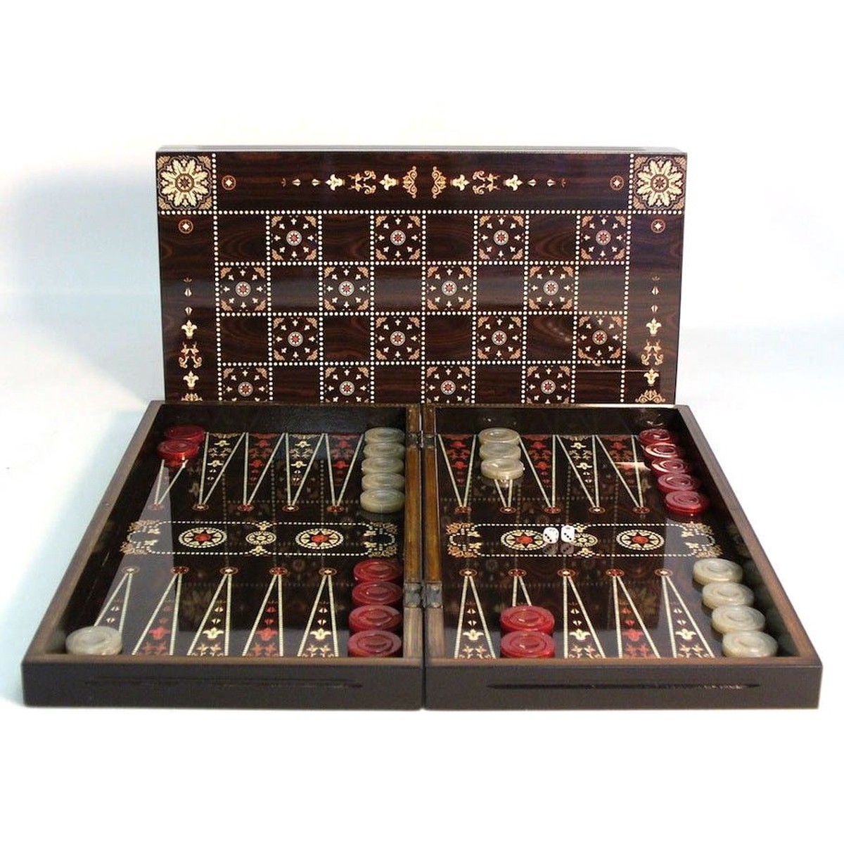 Backgammon Set: 19″ Flowered Decoupage