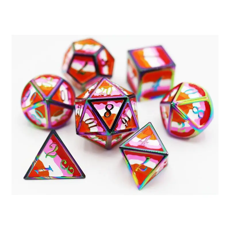 Lesbian Pride Flag (Metal 7-Die RPG Set)