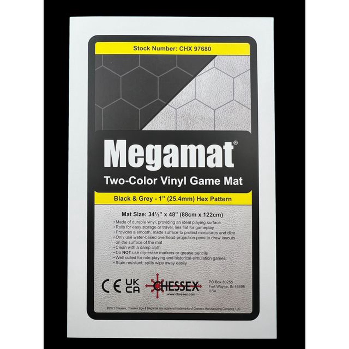 Megamat: Reversible 1″ Black/Grey Hexes