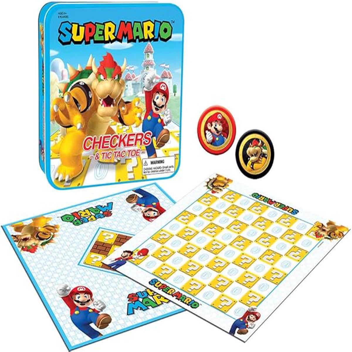 USAOPOLY Super Mario Checkers & Tic-Tac-Toe Collector’s Game Set for 2 players