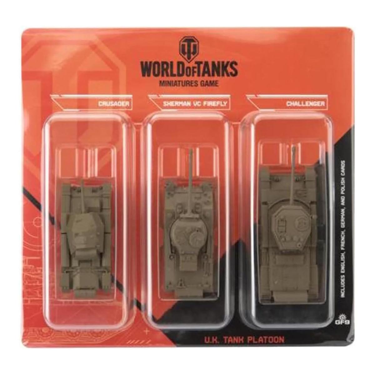 World of Tanks Miniatures Game U.K. Tank Platoon (Crusader, Sherman VC Firefly, Challenger)