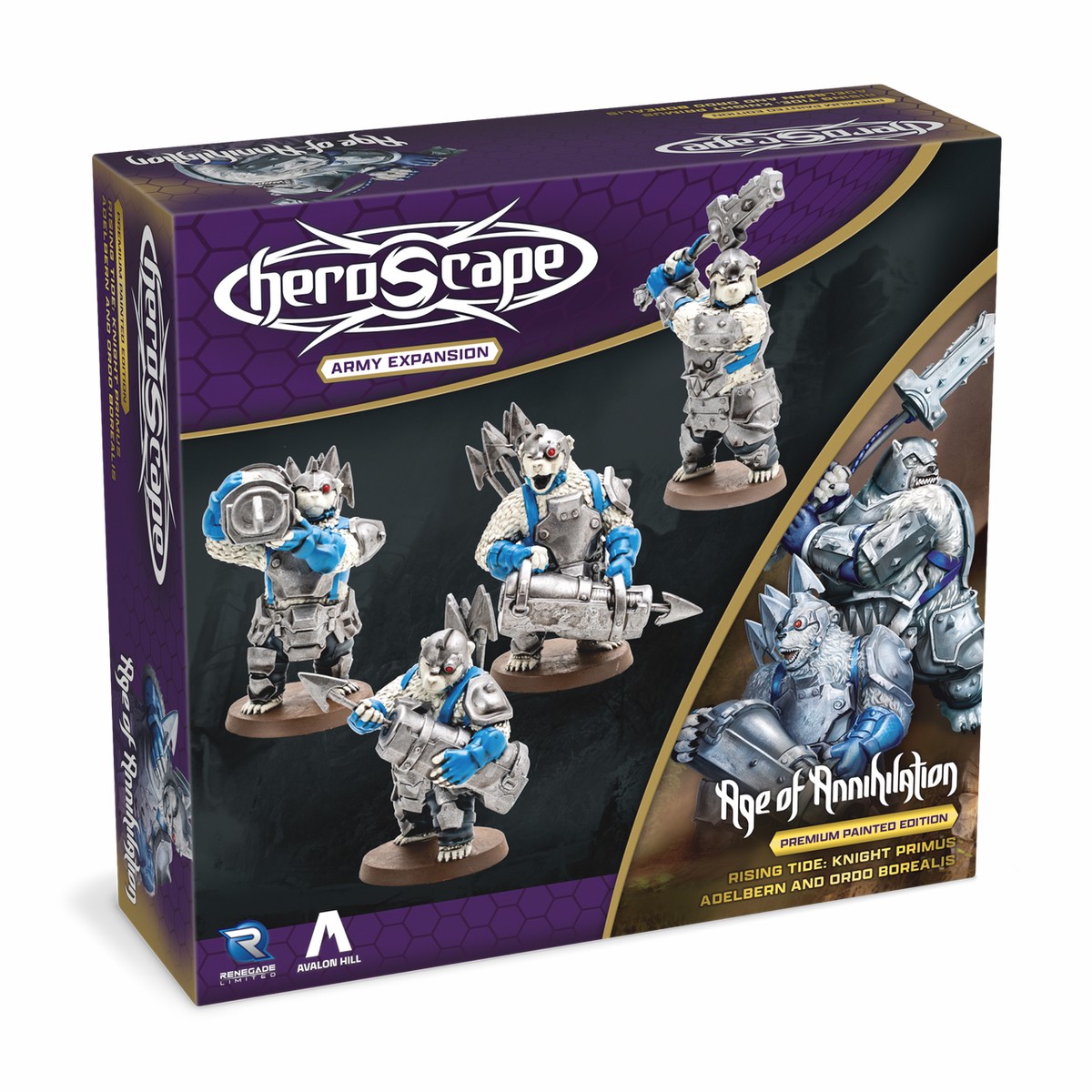 Heroscape: Rising Tide  Knight Primus Adelbern and Ordo Borealis Army Expansion (Premium Painted Edition)