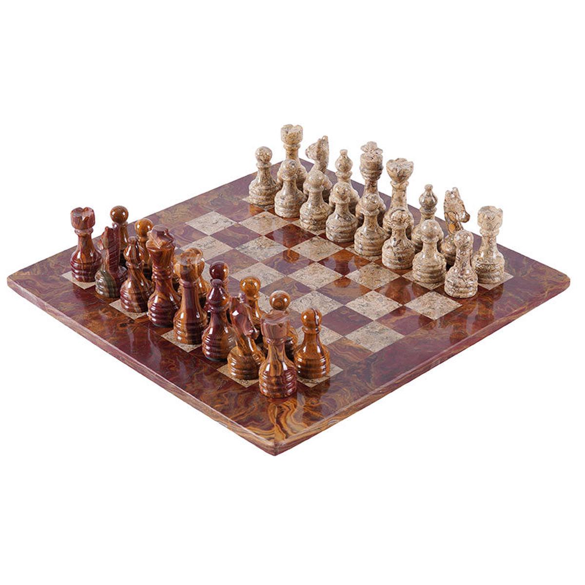 Chess Set with Storage – Red/Coral 38cm
