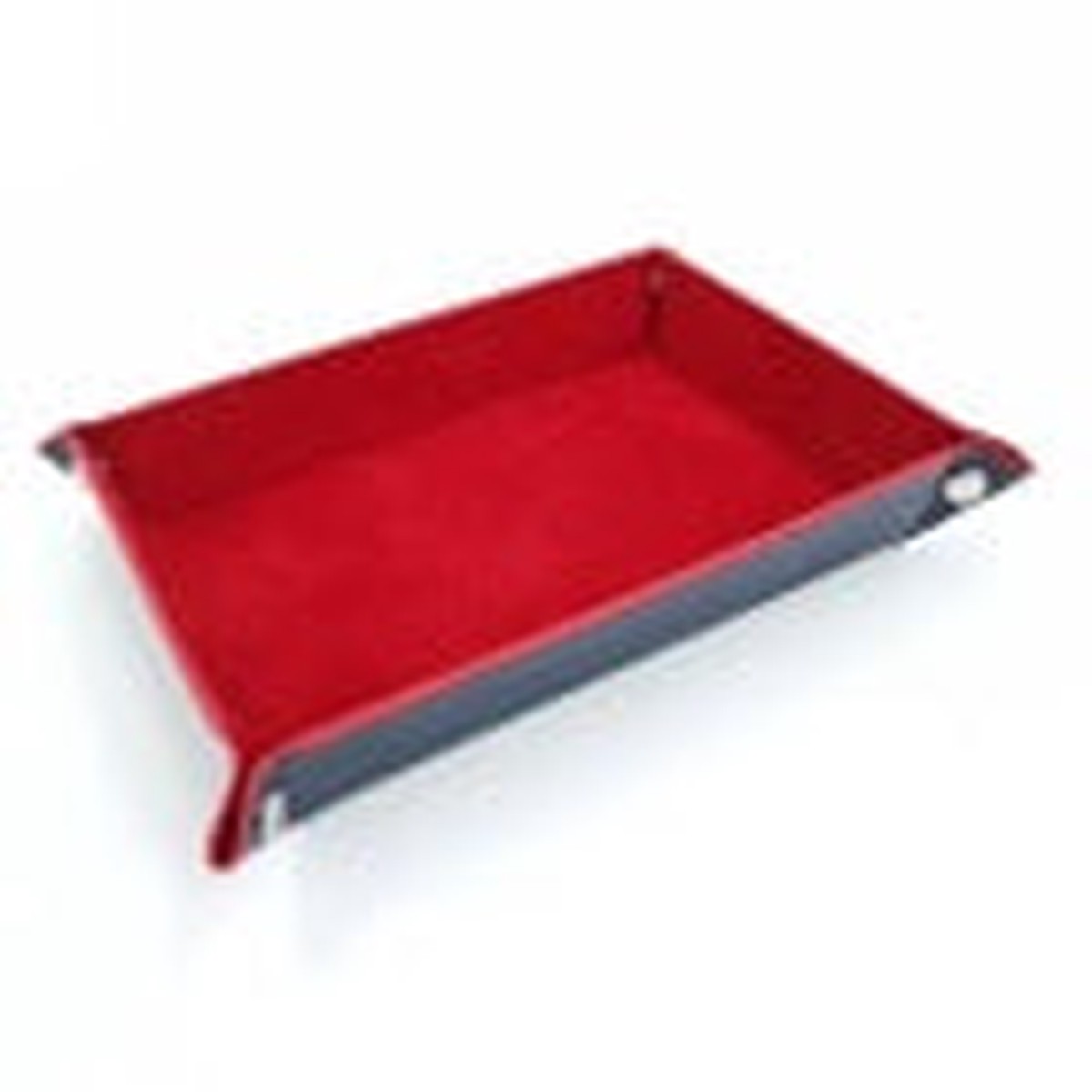 Game Haven Dice Tray Four-Corner flannel folding, Black outer with Red Flannel