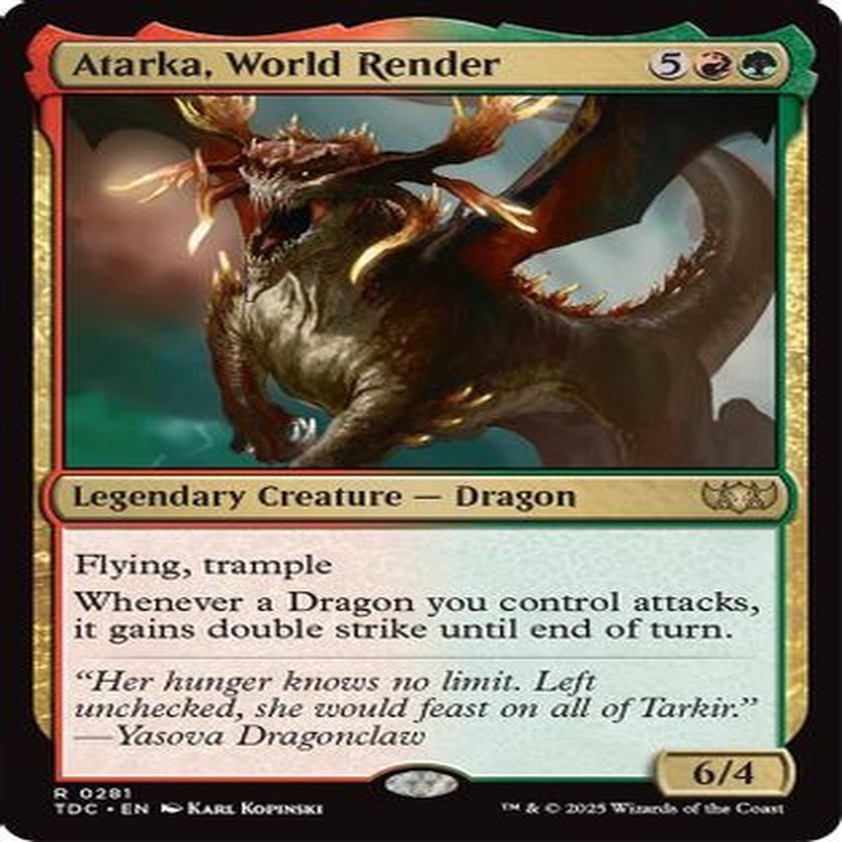 Atarka World Render (TDC-281) – Commander Tarkir Dragonstorm