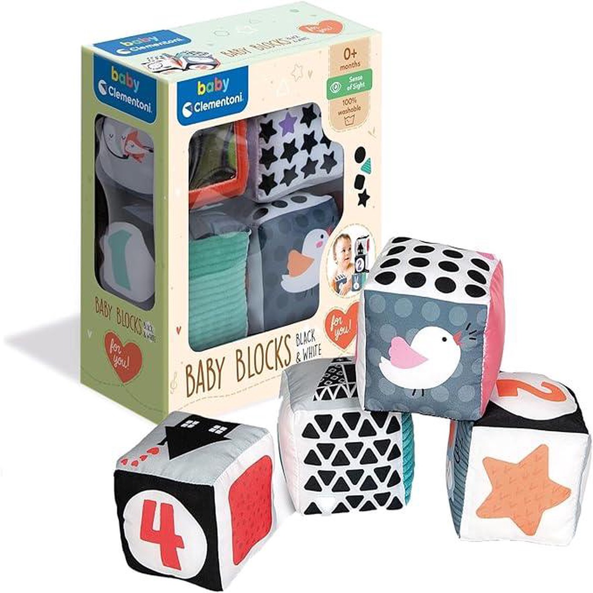 Clementoni – Plush Cubes Black & White