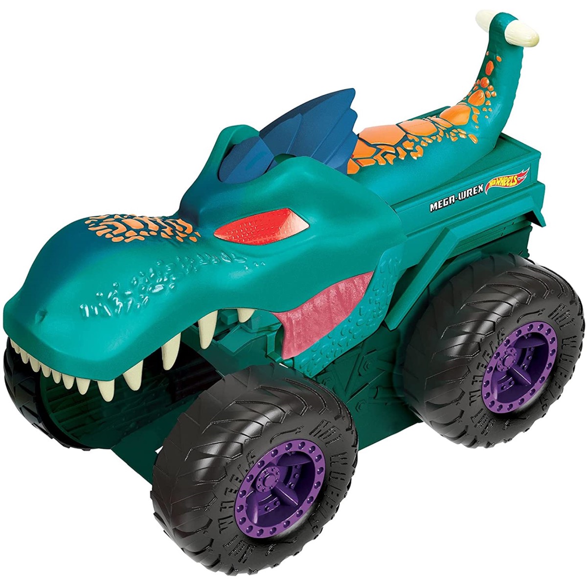 Hot Wheels Monster Trucks Car Chompin’ Mega Wrex Giant Vehicle with Lights and Sound Effects