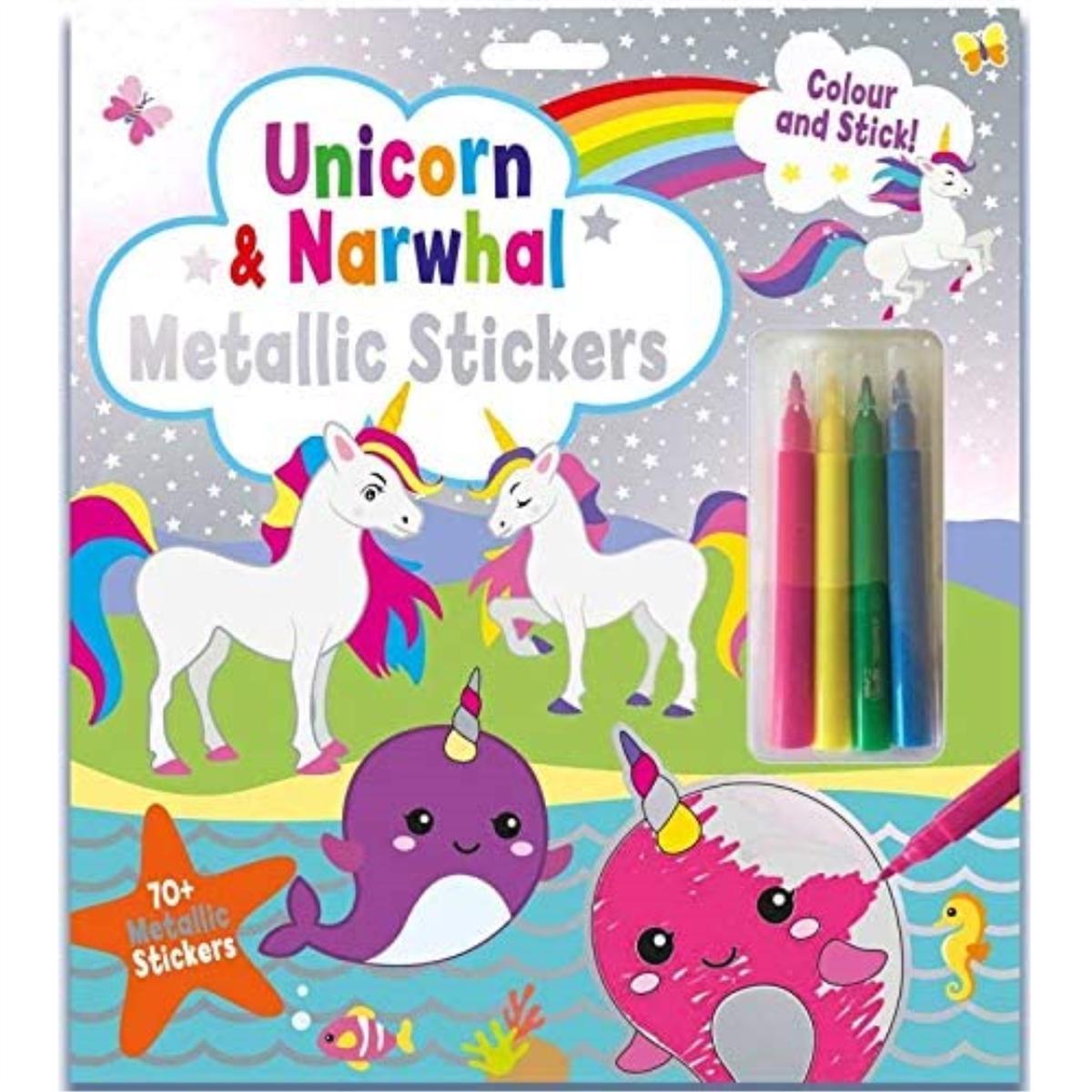 Unicorns & Narwhals Metallic Sticker Set