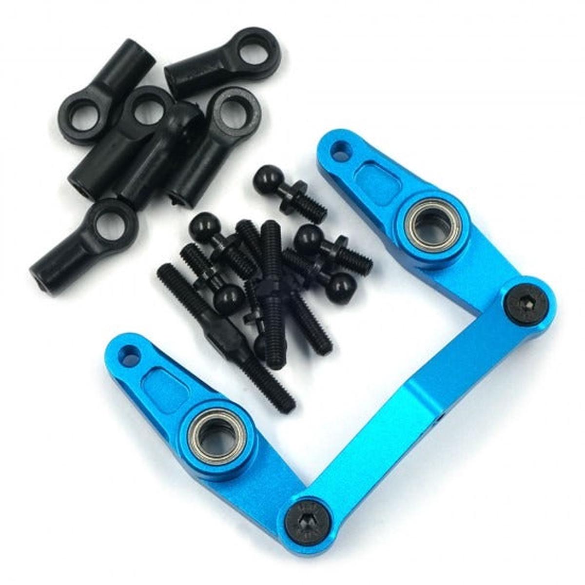 ALUMINUM STEERING SET TT-01E BLUE