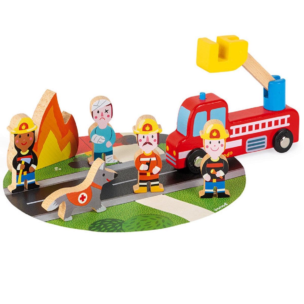 Wooden Mini Playset – Firefighters