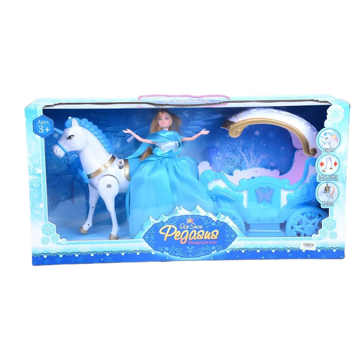 Ice Snow Pegasus Carriage With Doll
