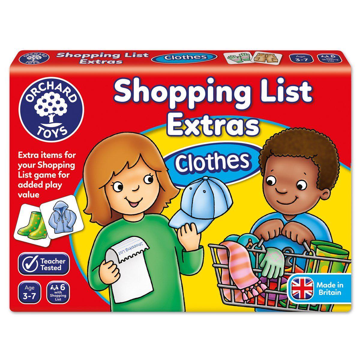 Shopping List Game Extras – Clothes