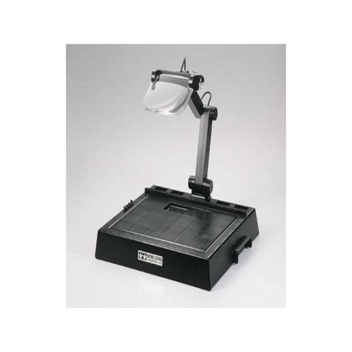WORK STAND WITH MAGNIFYING LENS