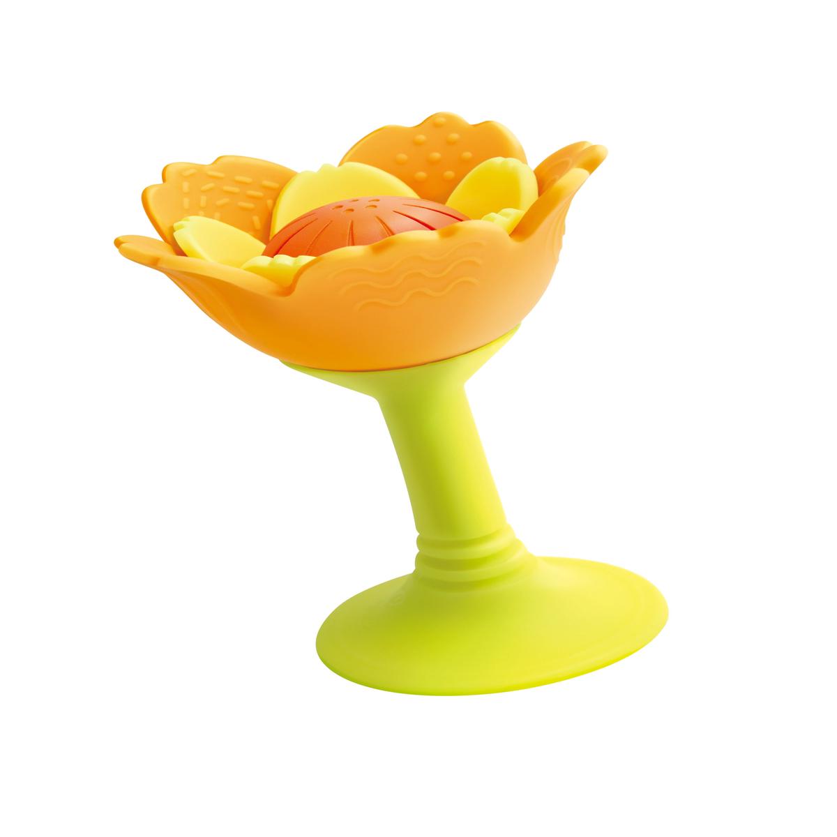 Hape Silicone Flower Rattle Teether (Orange)