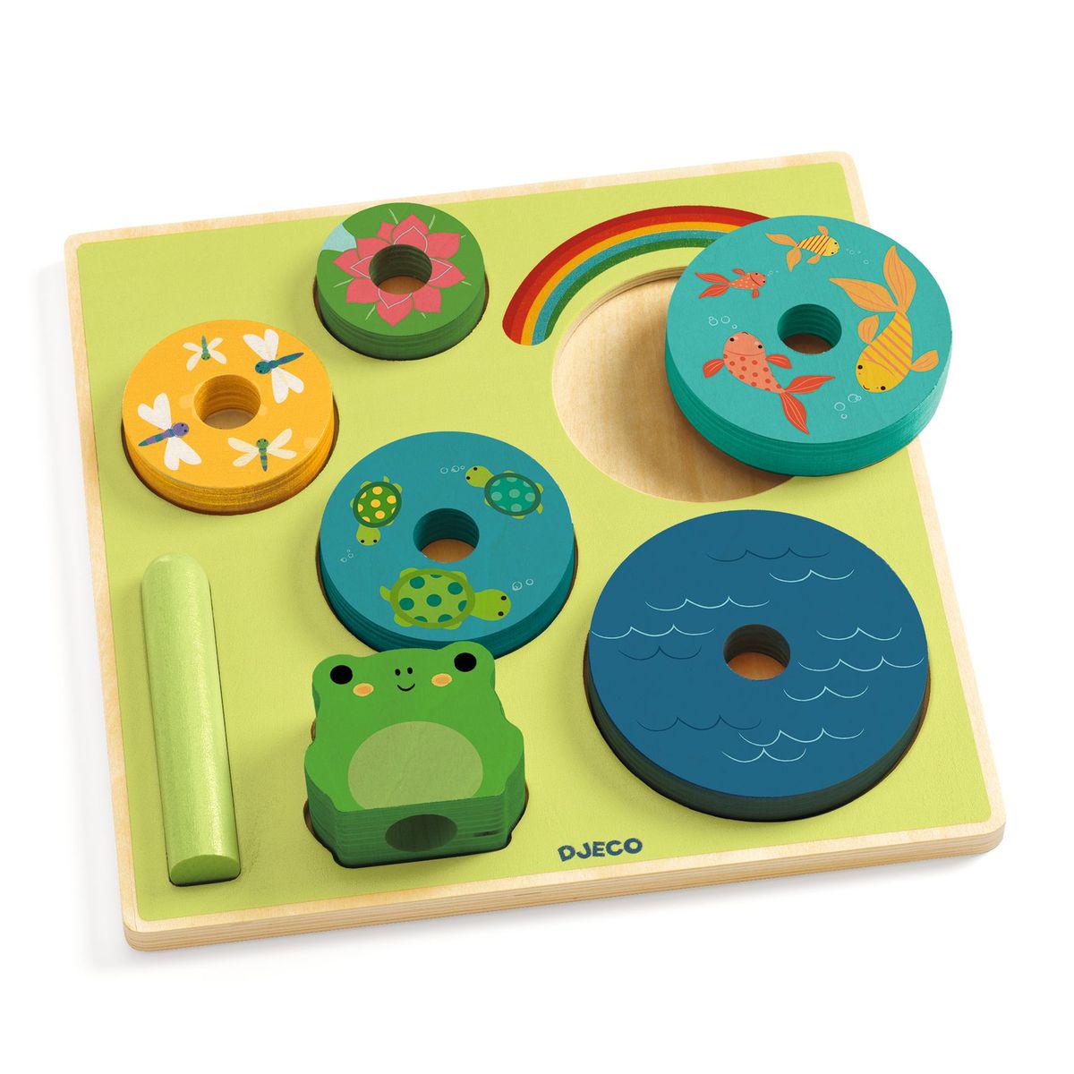 Puzz and Stack Rainbow – Djeco Wooden Stacker
