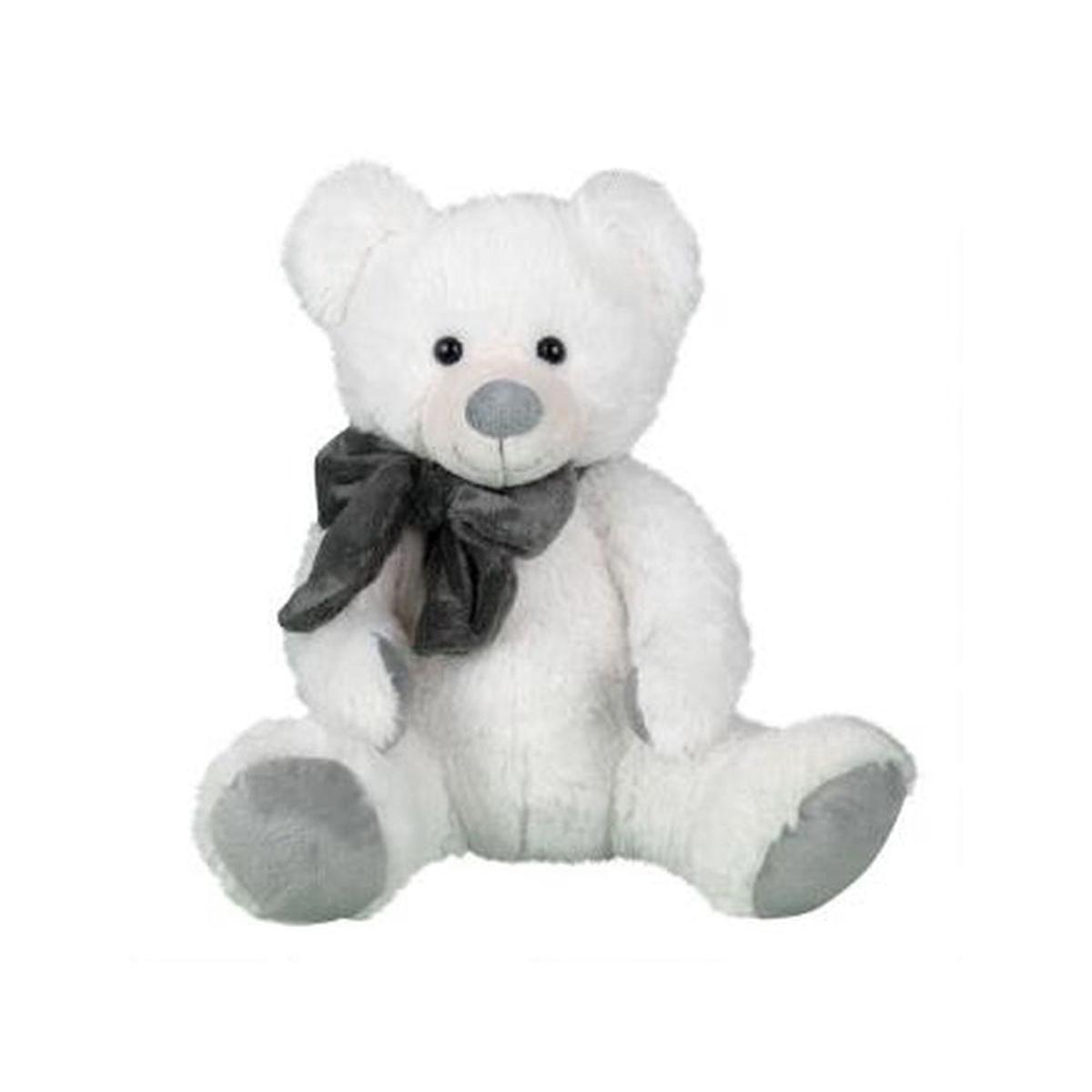 Kalidou White Teddy Bear Grey Bow