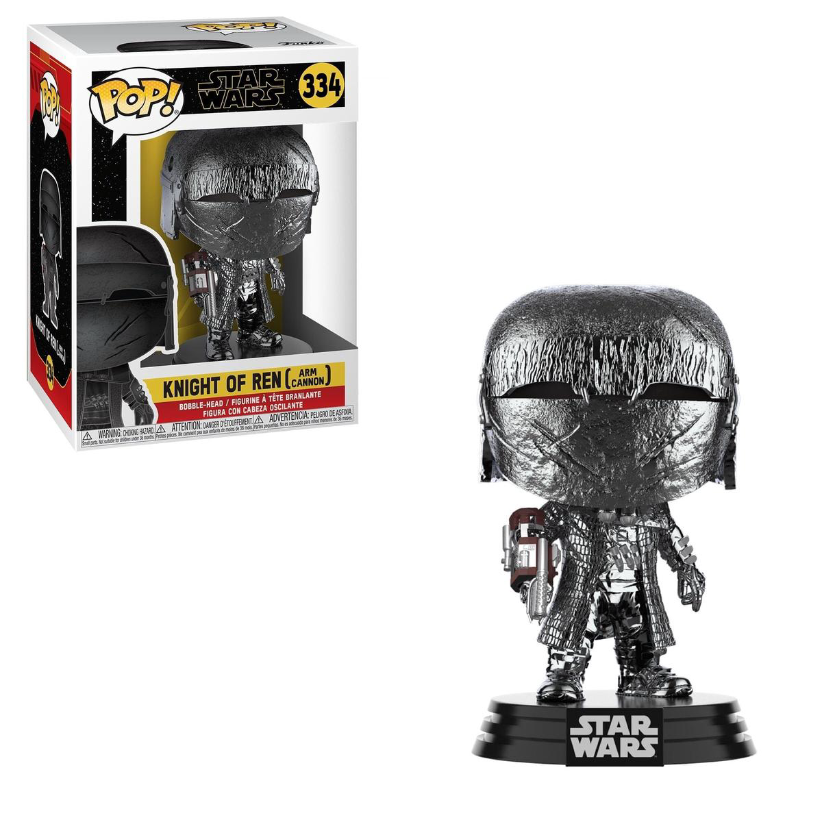 Funko Pop Star Wars Episode VIII Rise of Skywalker Knight of Ren with Arm Cannon (Hematite Chrome) 334