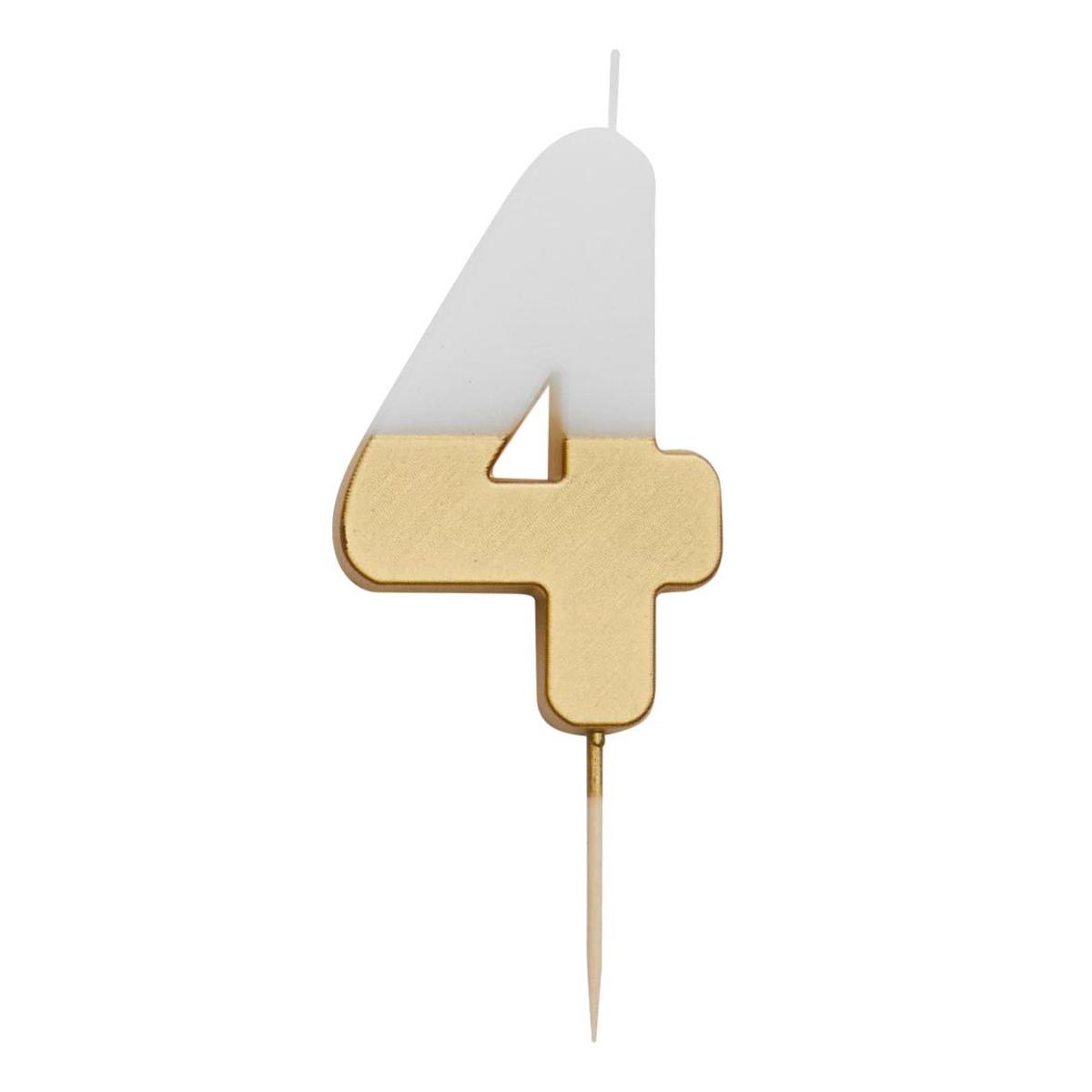 White Gold Number Candle – 4