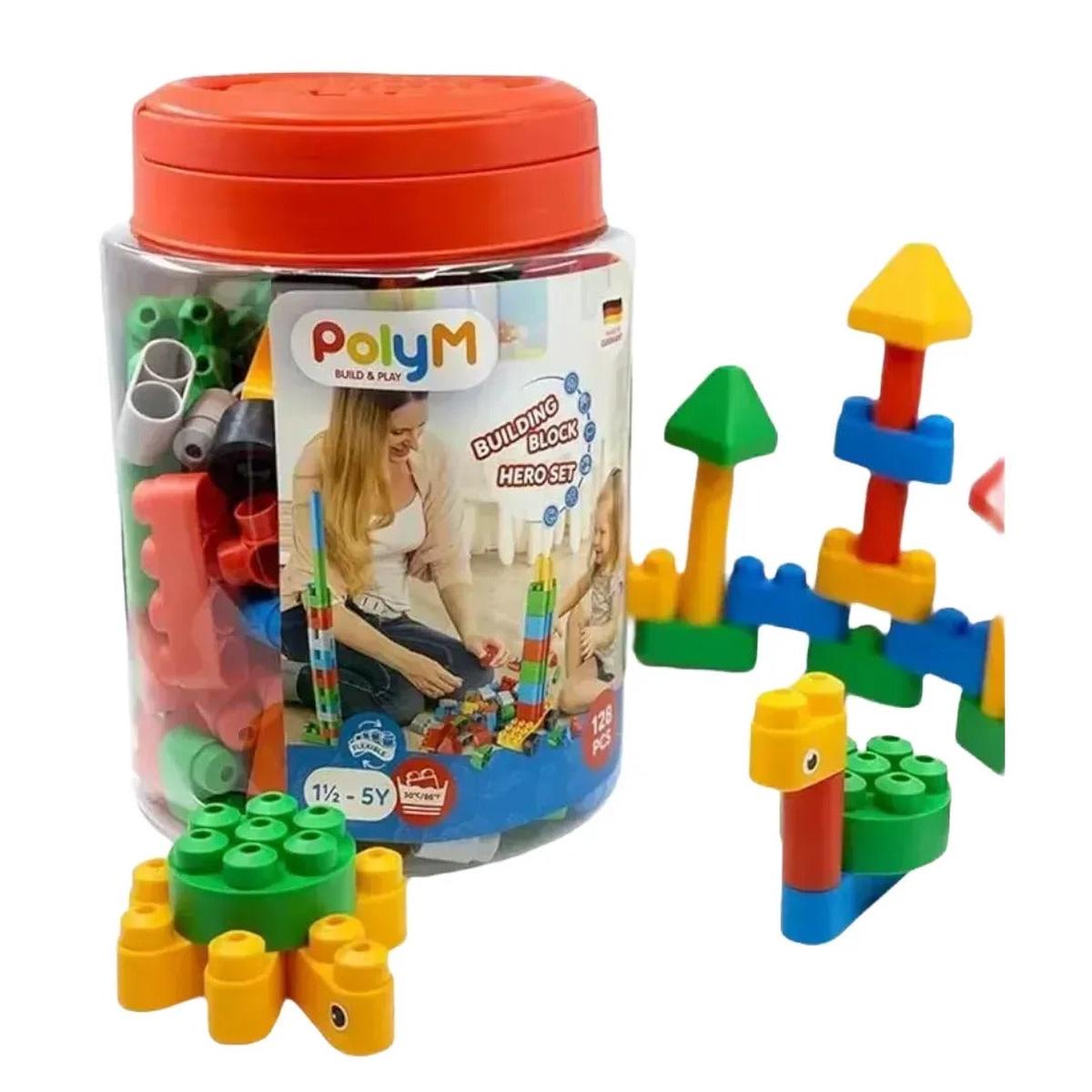 Poly M 128 Pieces Building Block Set